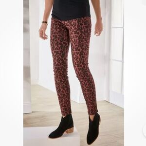 Soft Surroundings The Ultimate High Rise Leopard Print Skinny Jeans Women’s Sz 8